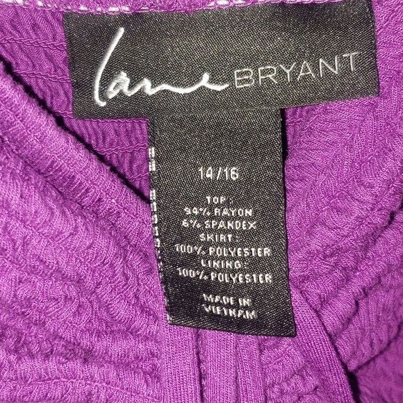 Plus Size 14/16 Lane Bryant Summer Dress purple beachy 1X can be strapless - Picture 4 of 6
